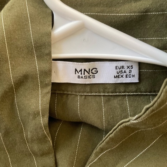 MNG Basics xs size 2 army green fall pinstripe dress - Picture 5 of 5